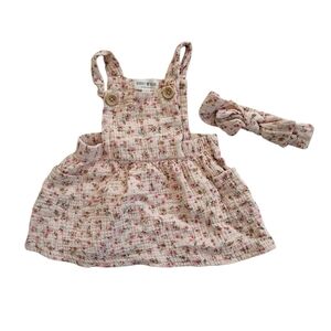 Rabbit + Bear Organic Muslin Dress + Headband